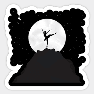 Ballerina dancing on a mountain top Sticker